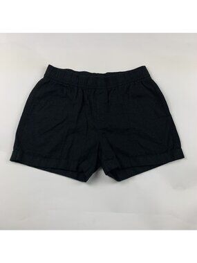 Old Navy Black Linen Blend High Rise Pull On Shorts S